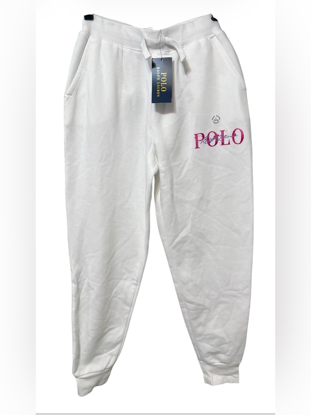Polo Ralph Lauren Girls White Jogger Sweatpants NWT Size L (12-14)